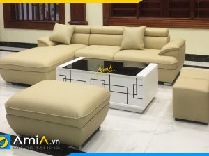 Bộ ghế sofa góc chữ L làm bằng chất liệu da sang trọng- AmiA 094B