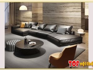Hình ảnh Chọn sofa cỡ lớn bọc da đẹp sang trọng cho nhà phố SofTop-0765