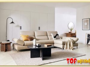 Hình ảnh Chụp góc nghiêng mẫu sofa góc da đẹp SofTop-0873