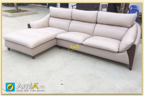 Hình ảnh Ghế sofa bọc da góc chữ L đẹp sang trọng SofTop-0221