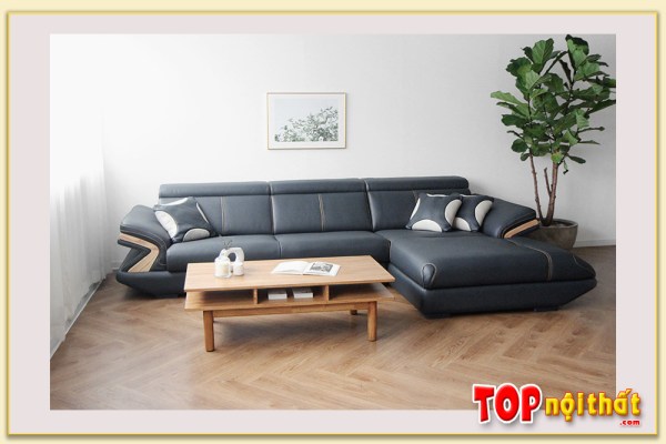 Hình ảnh Ghế sofa da góc đẹp sang trọng SofTop-0889