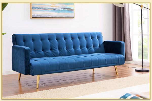 Hình ảnh Ghế sofa văng nỉ đẹp hiện đại màu xanh dương Softop-1182