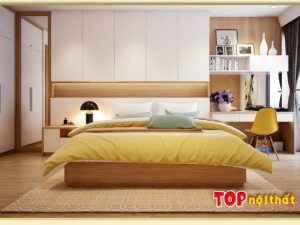 Hình ảnh Giường ngủ đẹp bằng gỗ công nghiệp Melamine GNTop-0237