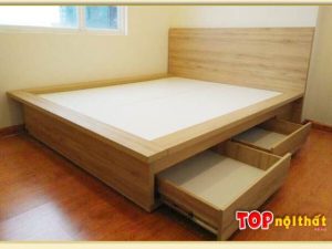 Hình ảnh Giường ngủ đẹp có hộc kéo đóng bằng gỗ MDF GNTop-0238