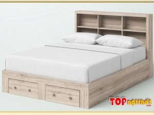 Hình ảnh Giường ngủ đẹp gỗ công nghiệp có kệ để đồ GNTop-0371