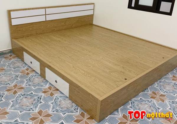 Hình ảnh Giường ngủ đẹp gỗ MDF dạng hộp hiện đại GNTop-0071