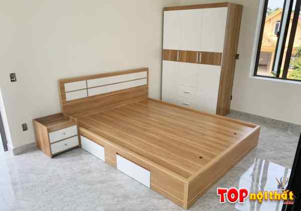 Hình ảnh Giường ngủ đẹp gỗ MDF vân hiện đại GNTop-0071