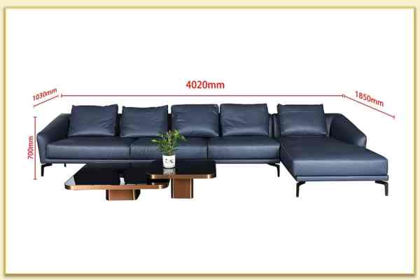 Hình ảnh Kích thước chi tiết ghế sofa góc bọc da Softop-1465
