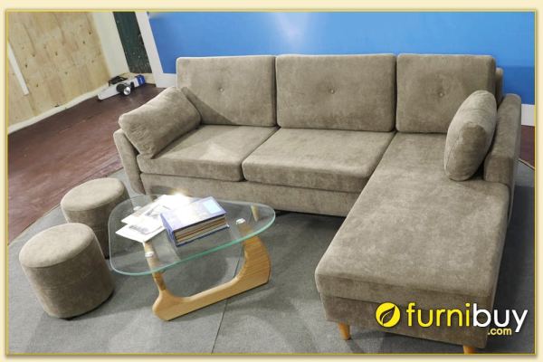 Hình ảnh Mẫu sofa đẹp kiểu dáng góc chữ L chất liệu nỉ hiện đại SofTop-150604