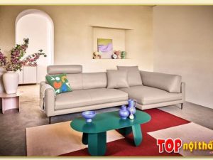 Hình ảnh Sofa góc chữ L phối hợp trong phòng khách SofTop-0918