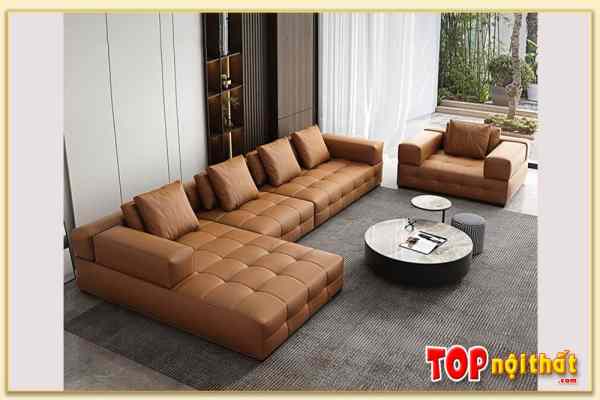 Ghế sofa phòng khách chữ L bọc da SofTop-0700