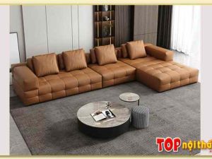 Sofa góc phòng khách màu da bò SofTop-0700