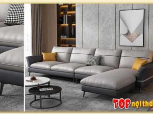 Sofa góc phòng khách rộng bọc da SofTop-0712