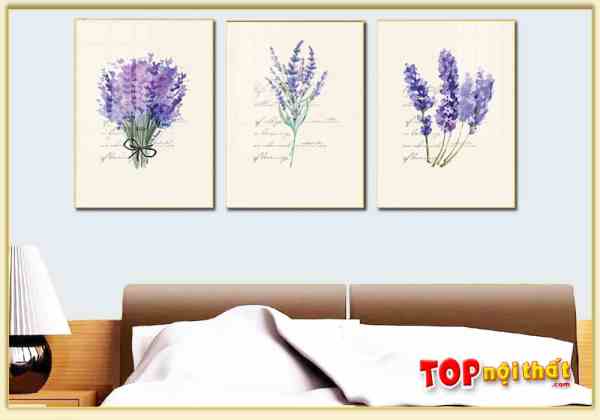Tranh Canvas hoa oải hương tím treo tường phòng ngủ vợ chồng TraTop-3552