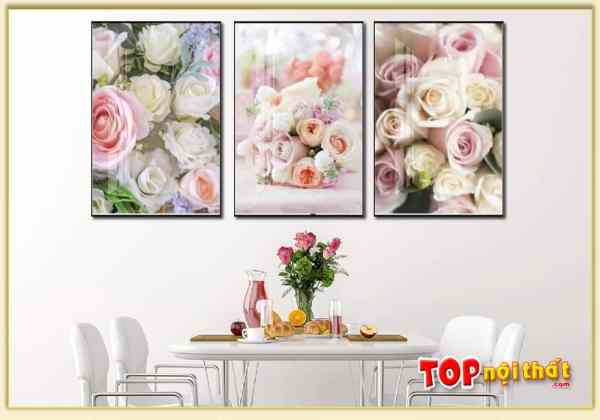 Tranh Canvas đẹp hoa hồng pháp treo tường phòng ăn TraTop-3578