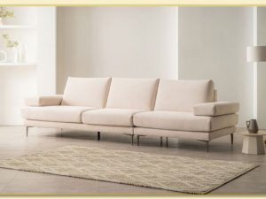 Hình ảnh Sofa văng bọc vải nỉ màu kem đẹp Softop-1100