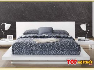 Hình ảnh Giường ngủ đẹp màu trắng kiểu Nhật gỗ MDF GNTop-0357